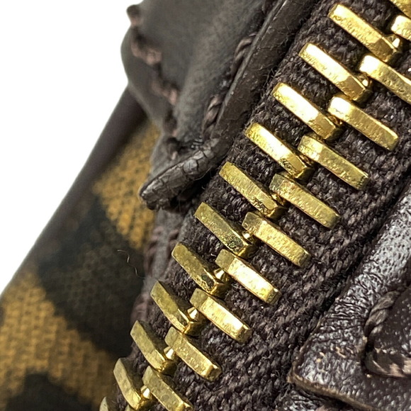 FENDI Zucca Pattern All Over Handbag Canvas Brown Black - Picture 6 of 8